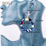 Boho Acrylic Dangle Earrings 2022 Geometric Face Design