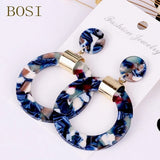 Boho Acrylic Dangle Earrings 2022 Geometric Face Design