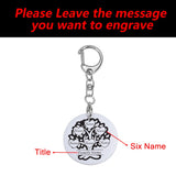 Custom Acrylic Family Keychain, Engraved Name, Parents & Children