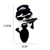 Acrylic Famous Actor Figure Brooches Smoking Cigarette Holder Lady Party Pin