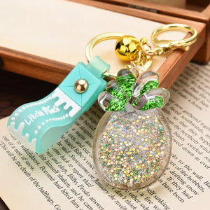 Glitter Gradient Pineapple Key Chain Pendant