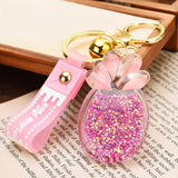 Acrylic Glitter Gradient Key Chain Pineapple Fruit Bag Pendant