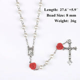 Colorful Acrylic Flower Beads Rosary Necklace