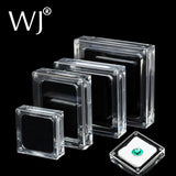 Acrylic Glass Top Gem Box & Showcase Gemstone Casket Display Stand Holder