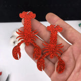 Acrylic Glitter Crawfish Earrings - NOLA Mardi Gras Gift