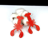 Acrylic Glitter Crawfish Earrings - NOLA Mardi Gras Gift