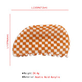 Acrylic Hair Claw Clips Vintage Mosaic Plaid Checkered Geometric Large Clamps