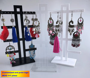 Acrylic High Earring Display Stand Store Showing Shelf