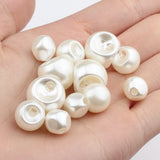 Acrylic Pearls Side Hole Button Balls Loose Beads Spacer Charms