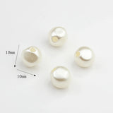 Acrylic Pearls Side Hole Button Balls Loose Beads Spacer Charms
