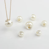 Acrylic Pearls Side Hole Button Balls Loose Beads Spacer Charms