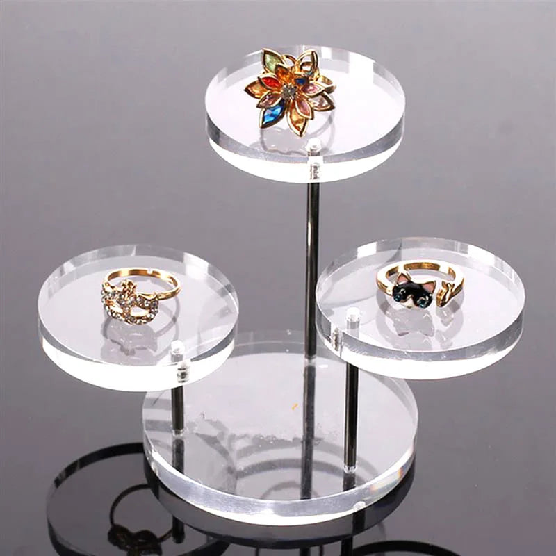 Acrylic Jewelry Display Necklace Bracelet Round Table Holder Stand Rack Case