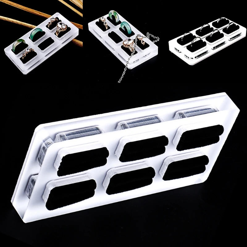 Acrylic Jewelry Display Stand 6 Ring Holders Customization Ring Ornaments Rack