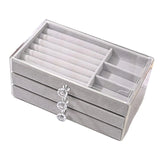 Acrylic Jewelry Organizer with 3 Drawers Velvet Lining Gift for Women