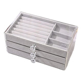 Acrylic Jewelry Organizer with 3 Drawers Velvet Lining Gift for Women