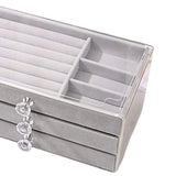 Acrylic Jewelry Organizer with 3 Drawers Velvet Lining Gift for Women