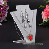 Acrylic Jewelry Set Display Earring Holder Pendant Stand Necklace Holder L