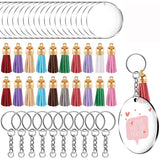 Acrylic Key Chain Tassel Decorative Pendant 12PCS Set