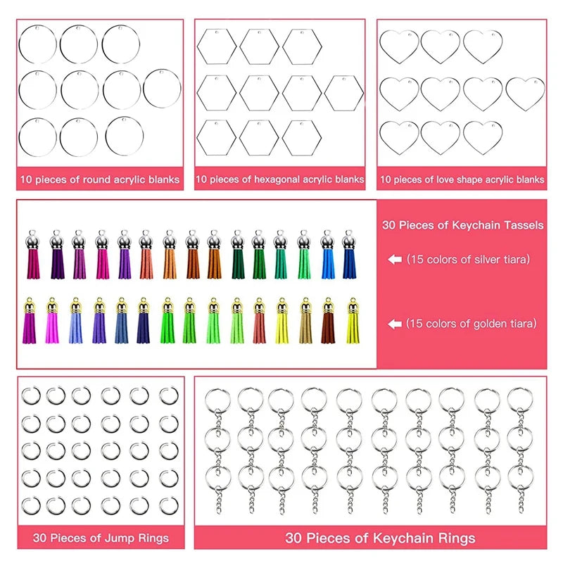 Acrylic Keychain Blank For DIY Keychain Vinyl Making