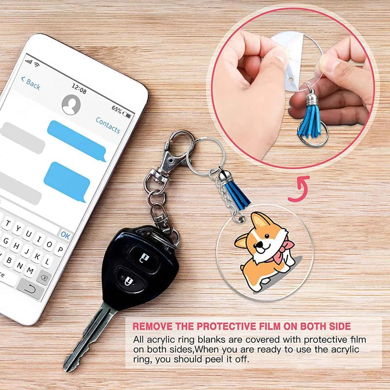 Acrylic Keychain Blank For DIY Keychain Vinyl Making