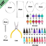 Acrylic Keychain Blank Transparent Ornament DIY Craft Set