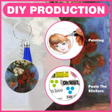 40Pcs Clear Circle Acrylic Keychain Blanks with Tassels for Craft Ornament