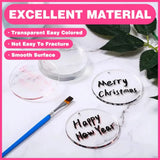 40Pcs Clear Circle Acrylic Keychain Blanks with Tassels for Craft Ornament