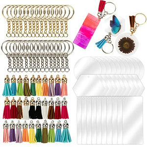 Acrylic Keychain Blanks Bulk for DIY Craft 30 Pieces