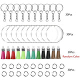 Clear Round Acrylic Keychain Blanks Set for DIY Keychain Making