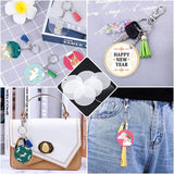 Clear Round Acrylic Keychain Blanks Set for DIY Keychain Making
