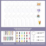 Acrylic Keychain Blanks Kit with Rings, Key Chain, Tassels, Woven Keychains