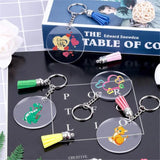 Acrylic Keychain Blanks Round Discs with Tassel Rings 48/90Pcs