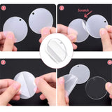 Acrylic Keychain Blanks Round Discs with Tassel Rings 48/90Pcs