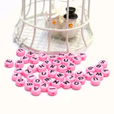 Acrylic Letter Beads 3600pcs/Lot Pink Alphabet English Character Loose Beads