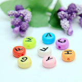 Acrylic Letter Beads 3600pcs/Lot Pink Alphabet English Character Loose Beads