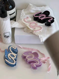 Purple Acrylic Letter Line Hair Clip Sweet Hair Claws for Women