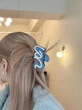Purple Acrylic Letter Line Hair Clip Sweet Hair Claws for Women