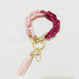 Acrylic Link Keychain Wristband Bracelet Fringe Jewelry