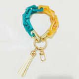 Acrylic Link Keychain Wristband Bracelet Fringe Jewelry