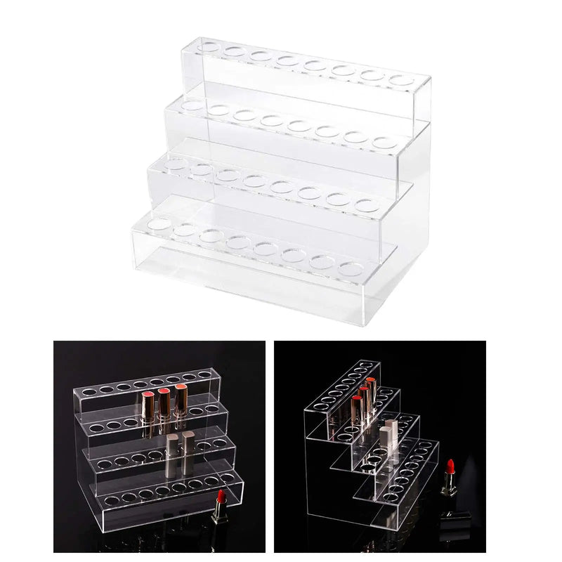 Acrylic Lipstick Organizer Holder 32 Slots Portable Storage Rack