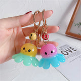 Acrylic Octopus Keychain Cartoon Toy Coin Purse Bag Key Charms Gift