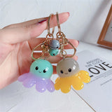 Acrylic Octopus Keychain Cartoon Toy Coin Purse Bag Key Charms Gift