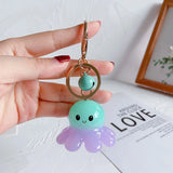 Acrylic Octopus Keychain Cartoon Toy Coin Purse Bag Key Charms Gift