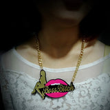 Acrylic Hip hop Boss Bitch Pendant Necklace