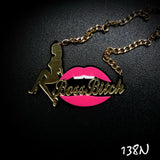Acrylic Hip hop Boss Bitch Pendant Necklace