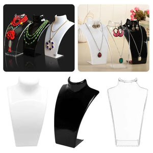 Acrylic Necklace Display Bust Stand Pendant Model Jewelry Holder