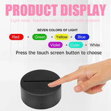 Acrylic Night Light Base 3D LED Lamp Base USB Touch Remote Control 7 Color