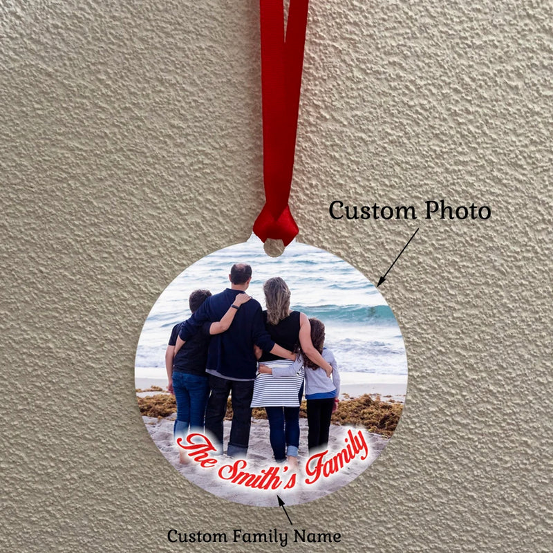 Custom Family Photo Ornament Pendant Xmas Gift