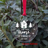 Personalized Acrylic Our First Home Address Xmas Ornament