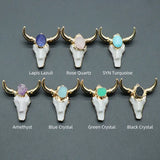 Acrylic Oxhead Pendant Charm Semi-Precious Rock DIY Jewelry
